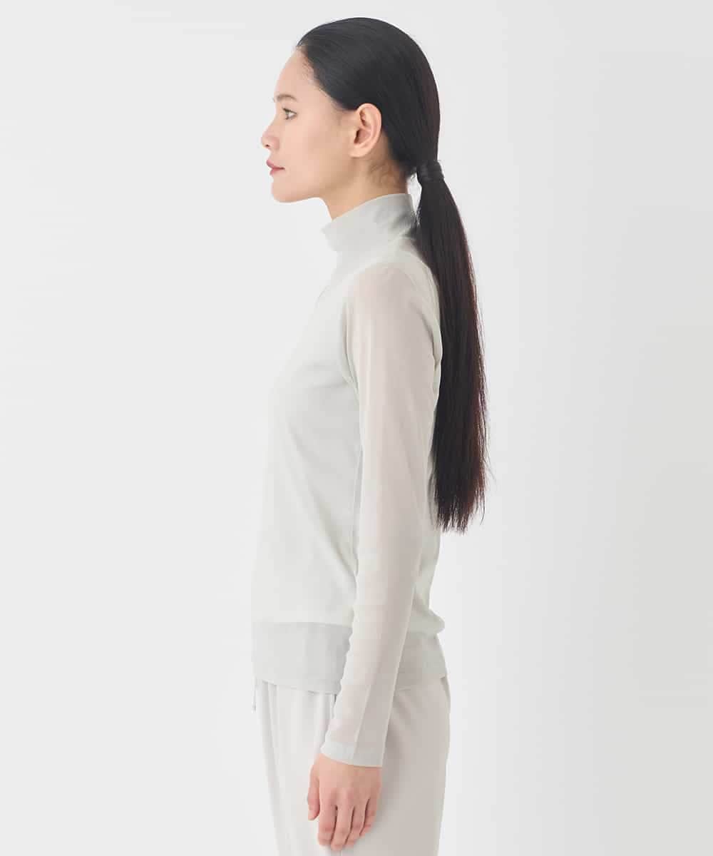 REKED85070 HIROKO BIS(ヒロコ ビス) シアーハイネックカットソー ライトグレー