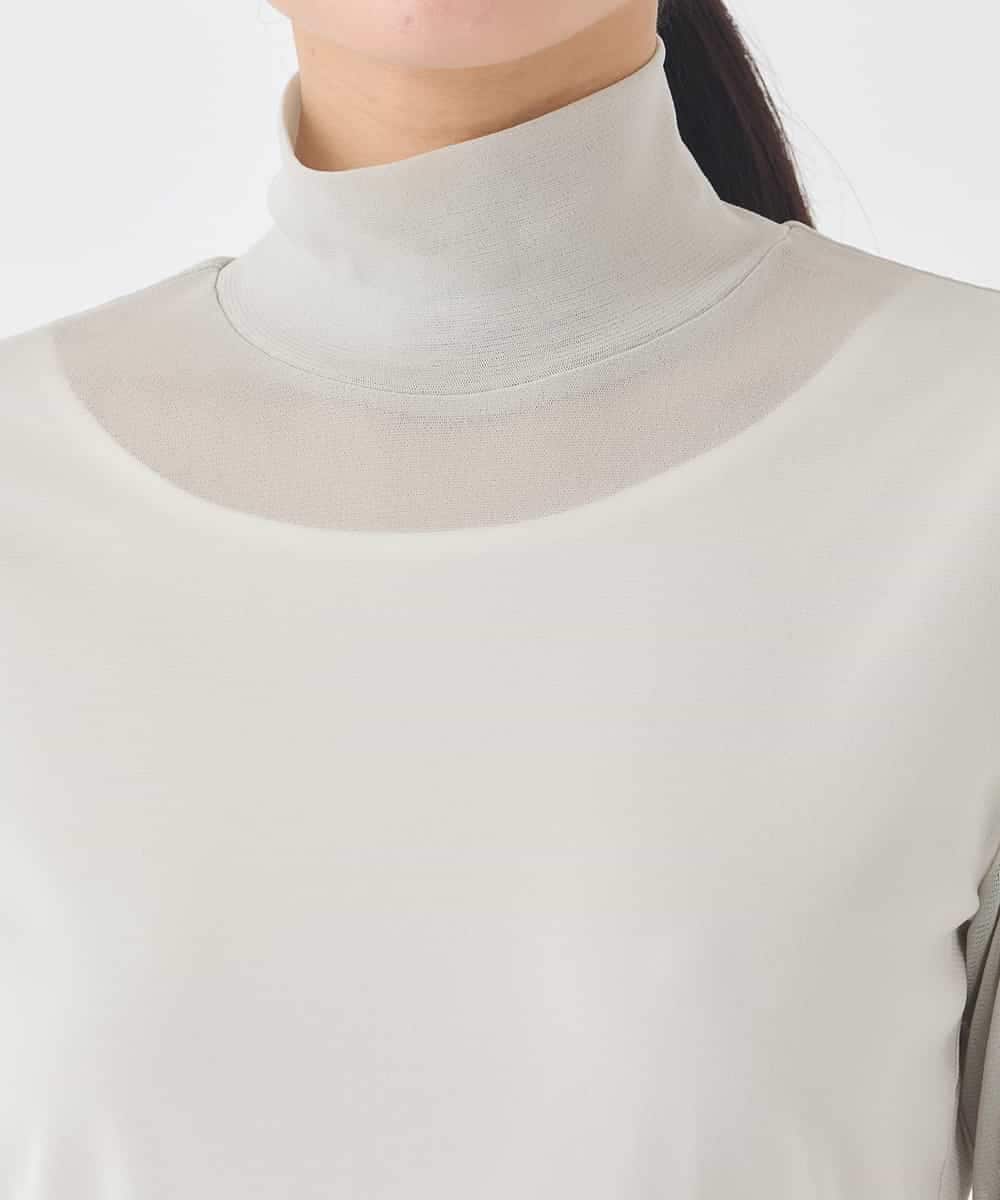 REKED85070 HIROKO BIS(ヒロコ ビス) シアーハイネックカットソー ライトグレー