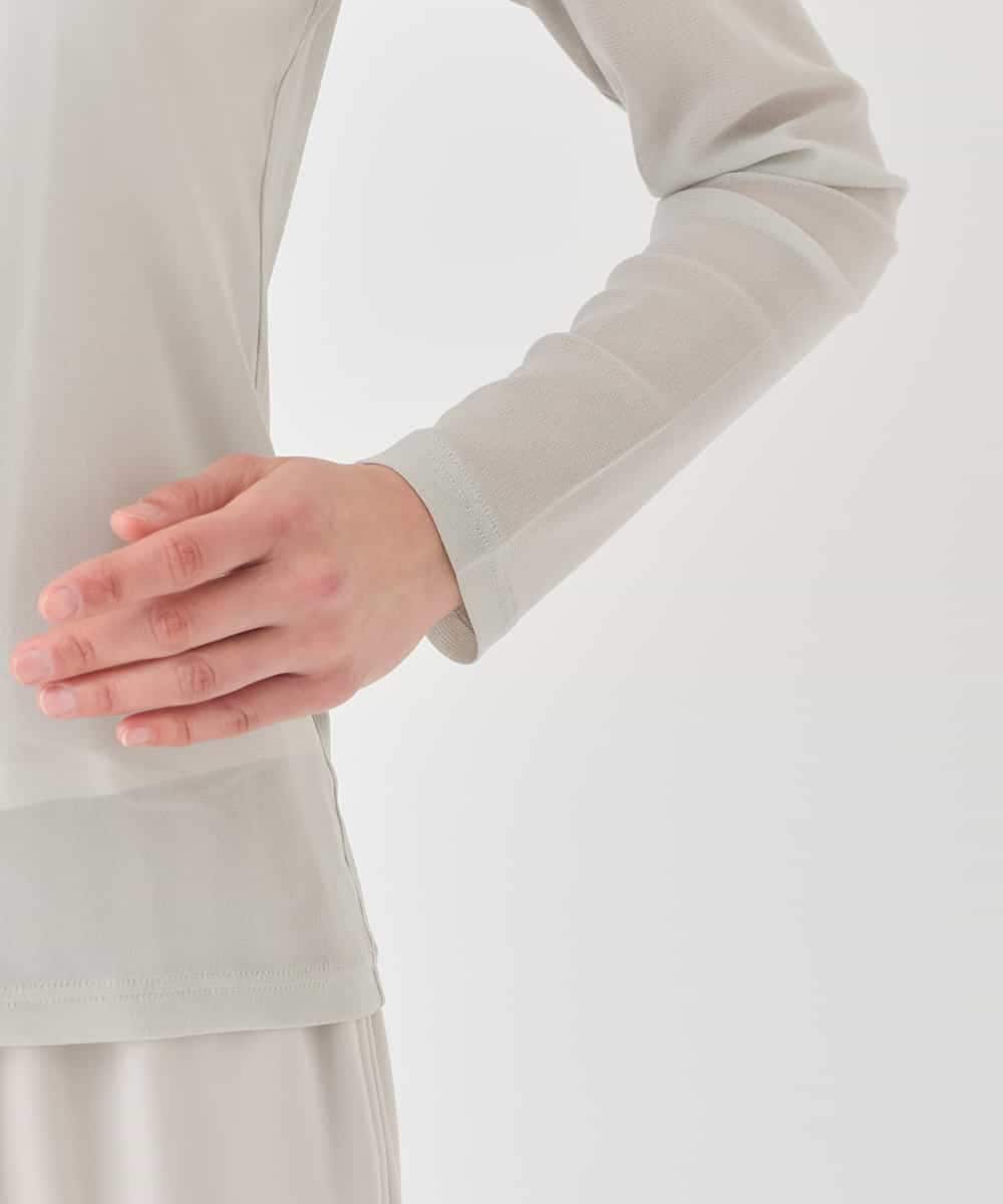 REKED85070 HIROKO BIS(ヒロコ ビス) シアーハイネックカットソー ライトグレー