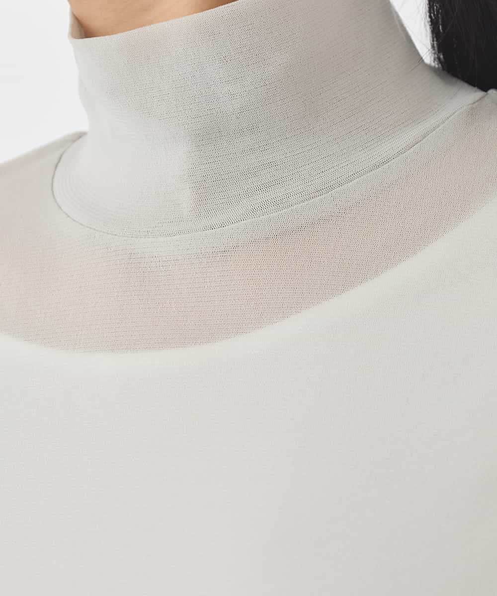 REKED85070 HIROKO BIS(ヒロコ ビス) シアーハイネックカットソー ライトグレー