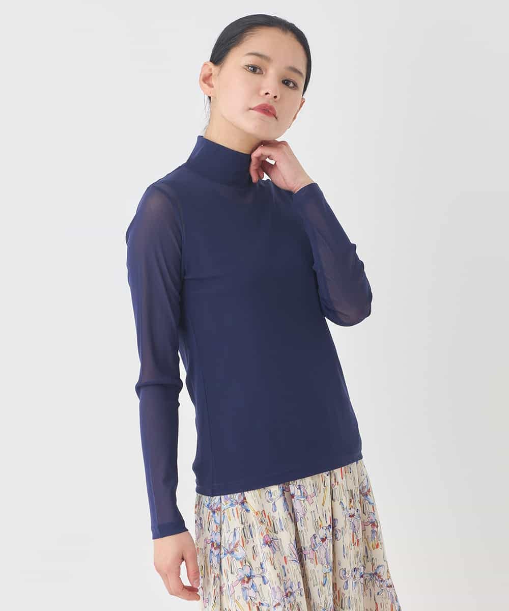 REKED85070 HIROKO BIS(ヒロコ ビス) シアーハイネックカットソー ライトグレー