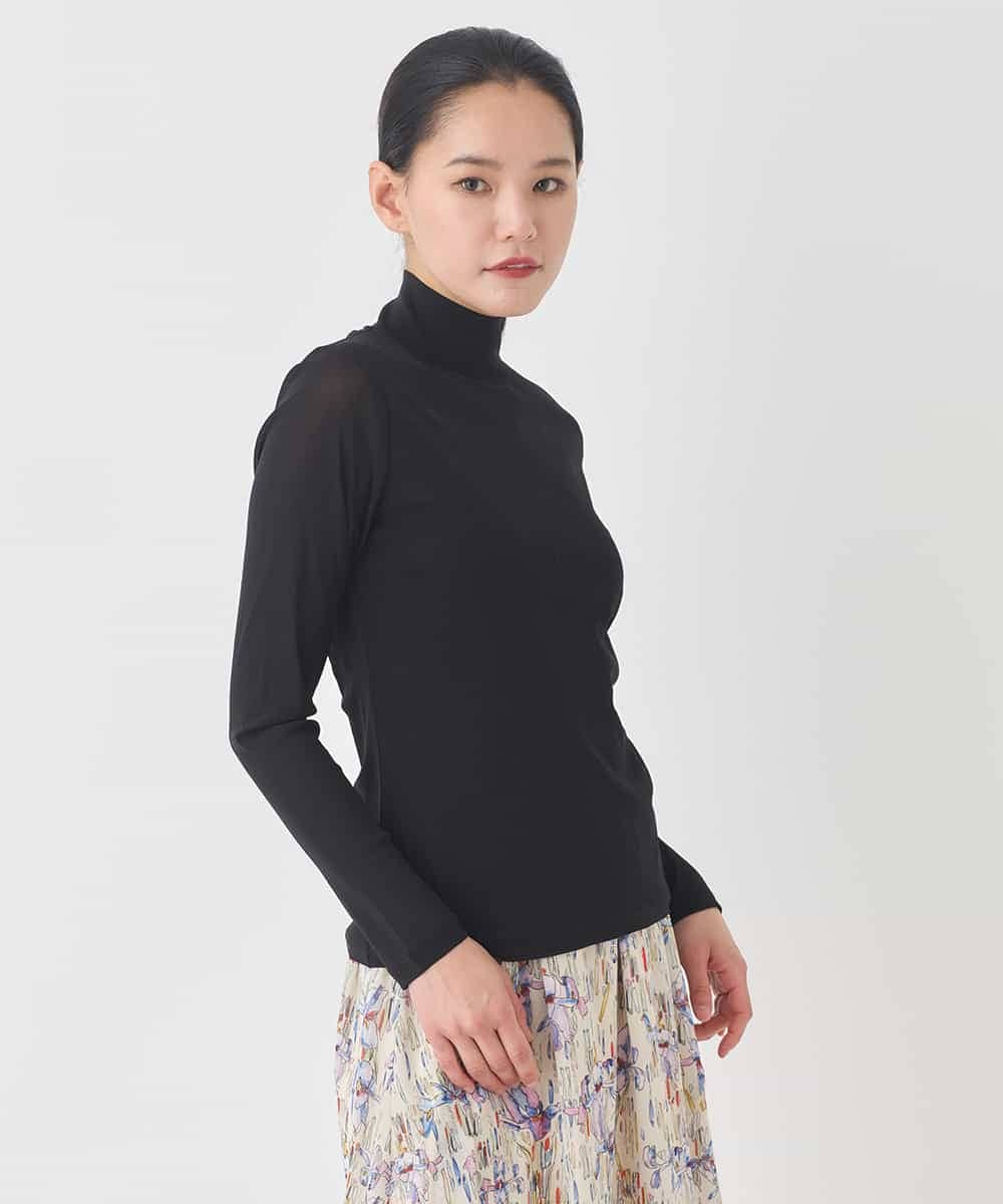 REKED85070 HIROKO BIS(ヒロコ ビス) シアーハイネックカットソー ライトグレー