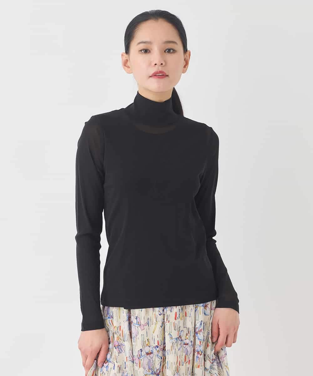 REKED85070 HIROKO BIS(ヒロコ ビス) シアーハイネックカットソー ブラック