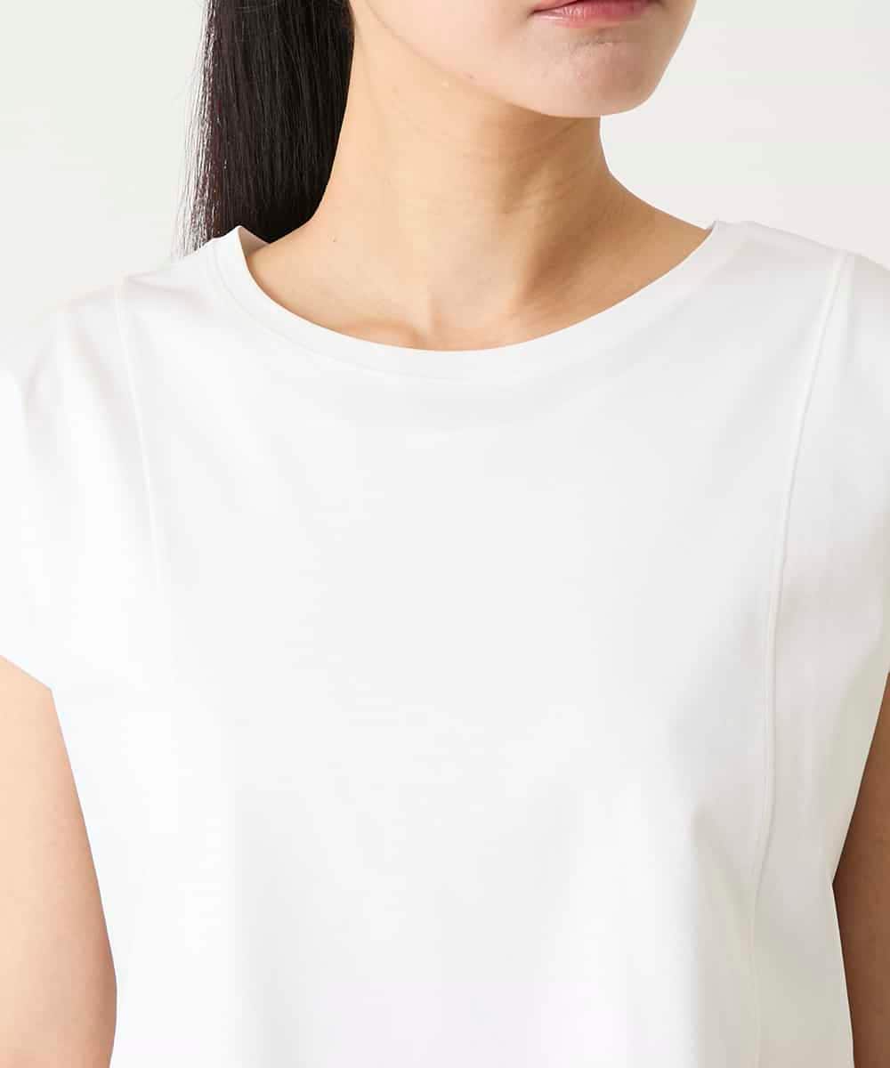 REKFD70110 HIROKO BIS(ヒロコ ビス) フレンチスリーブコットンカットソー ホワイト