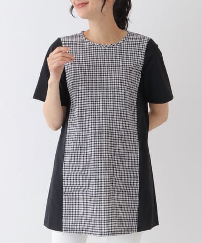 REKFT61210 HIROKO BIS 【洗える】ギンガムチェックAラインチュニック