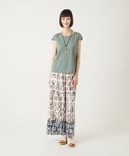REKGE80098 HIROKO BIS(ヒロコ ビス) キャップスリーブデザインカットソー /洗濯機で洗える ベージュ