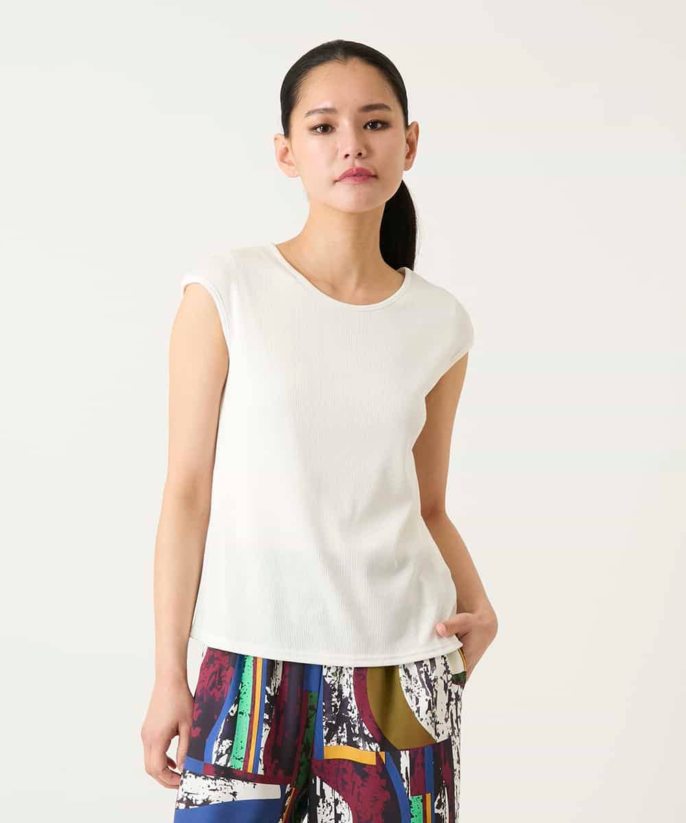 REKGE80098 HIROKO BIS(ヒロコ ビス) キャップスリーブデザインカットソー ベージュ