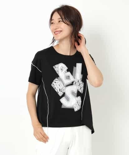 REKGN70190 HIROKO BIS 【洗える】パッチワークロゴプルオーバー