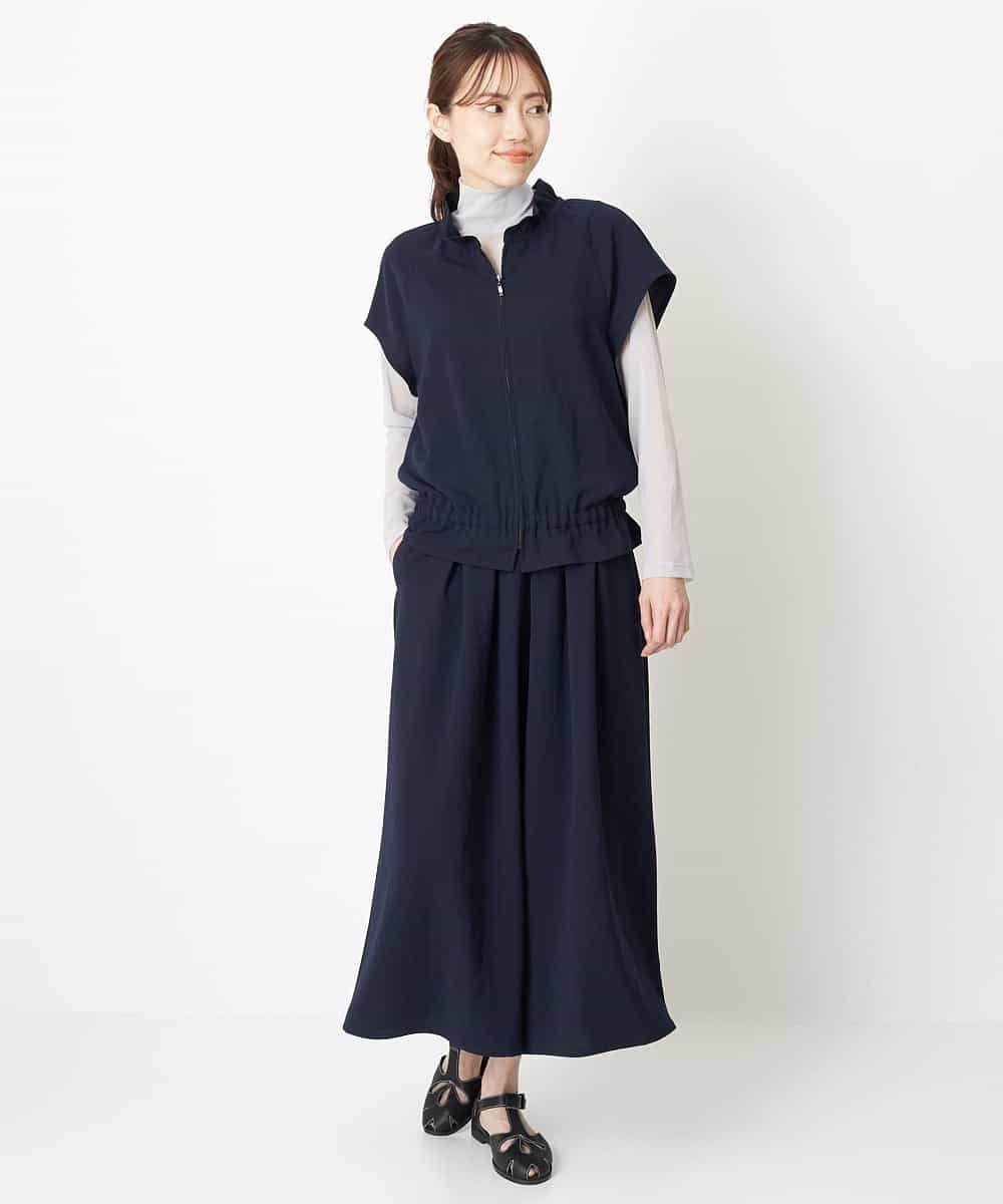 REKGS75070 HIROKO BIS(ヒロコ ビス) 【洗濯機で洗える】ハイネックメッシュプルオーバー ライトグレー