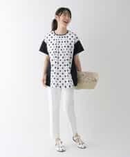 REKGT72230 HIROKO BIS(ヒロコ ビス) 【洗える】ドットディテールジョイントデザインチュニック ネイビー