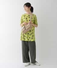 REKGT81230 HIROKO BIS(ヒロコ ビス) 【洗濯機で洗える】ロゴプリントチュニックカットソー イエロー