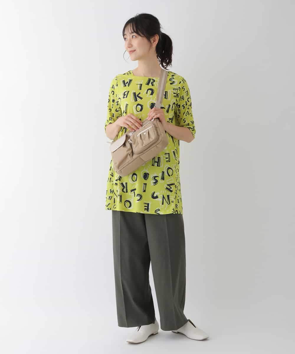 REKGT81230 HIROKO BIS(ヒロコ ビス) 【洗濯機で洗える】ロゴプリントチュニックカットソー イエロー