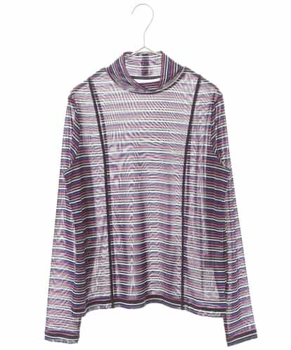 REKLK23150 HIROKO BIS 【洗濯機で洗える】マルチボーダーチュールカットソー