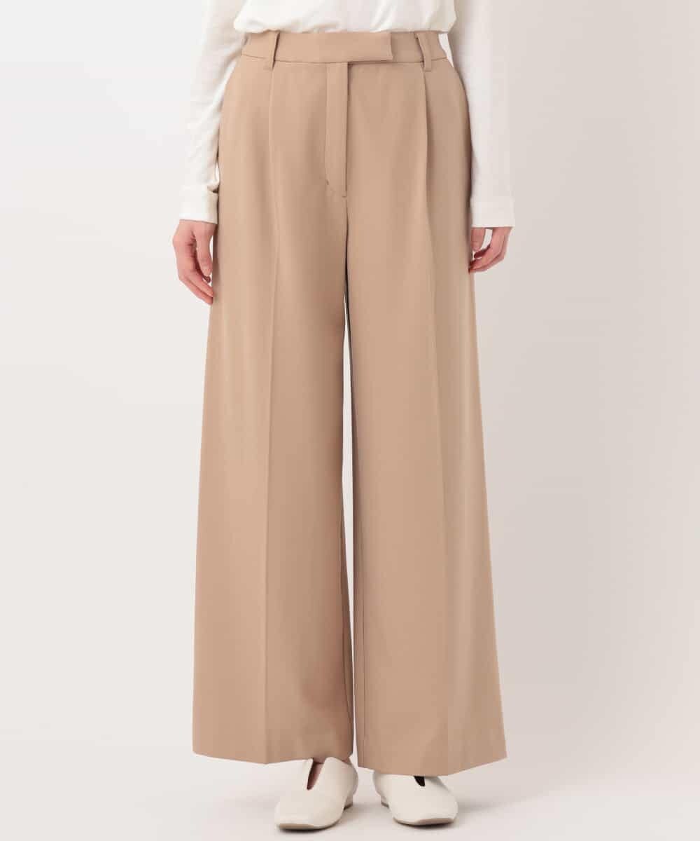 RELAV77190 HIROKO BIS(ヒロコ ビス) 2WAYストレッチストレートワイドパンツ ベージュ