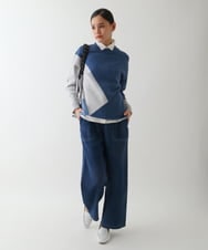 RELDA67230 HIROKO BIS(ヒロコ ビス) 二重織りガーゼデニムパンツ ネイビー