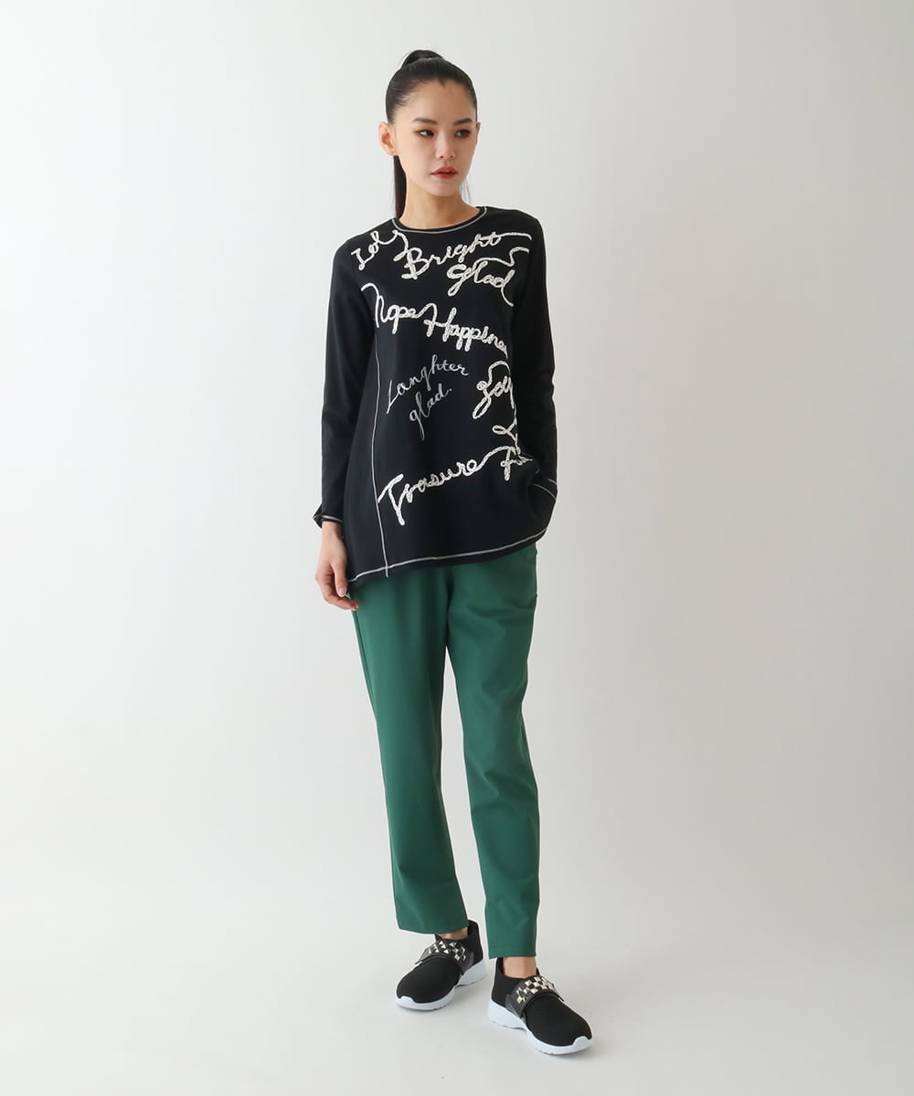 RELDA80230 HIROKO BIS(ヒロコ ビス) ベンツスリットクロップドパンツ グリーン