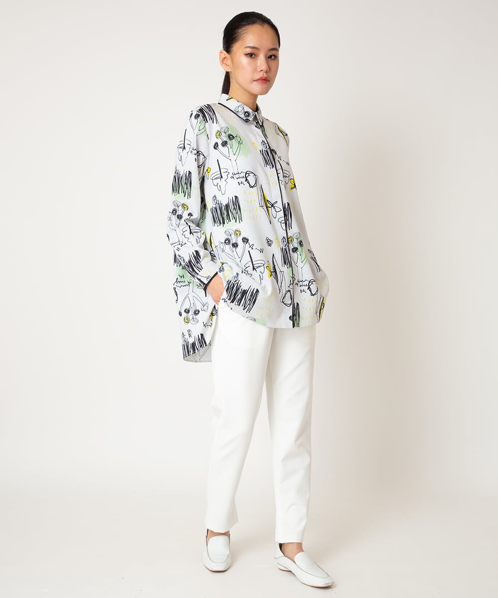 RELDD81170 HIROKO BIS(ヒロコ ビス) 【先行予約】サイドベンツストレッチクロップドパンツ イエロー