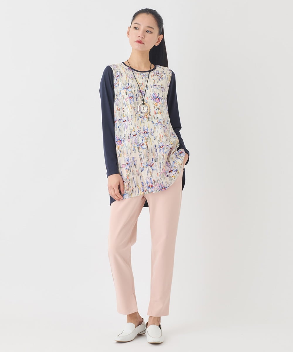 RELDD81170 HIROKO BIS(ヒロコ ビス) サイドベンツストレッチクロップドパンツ イエロー