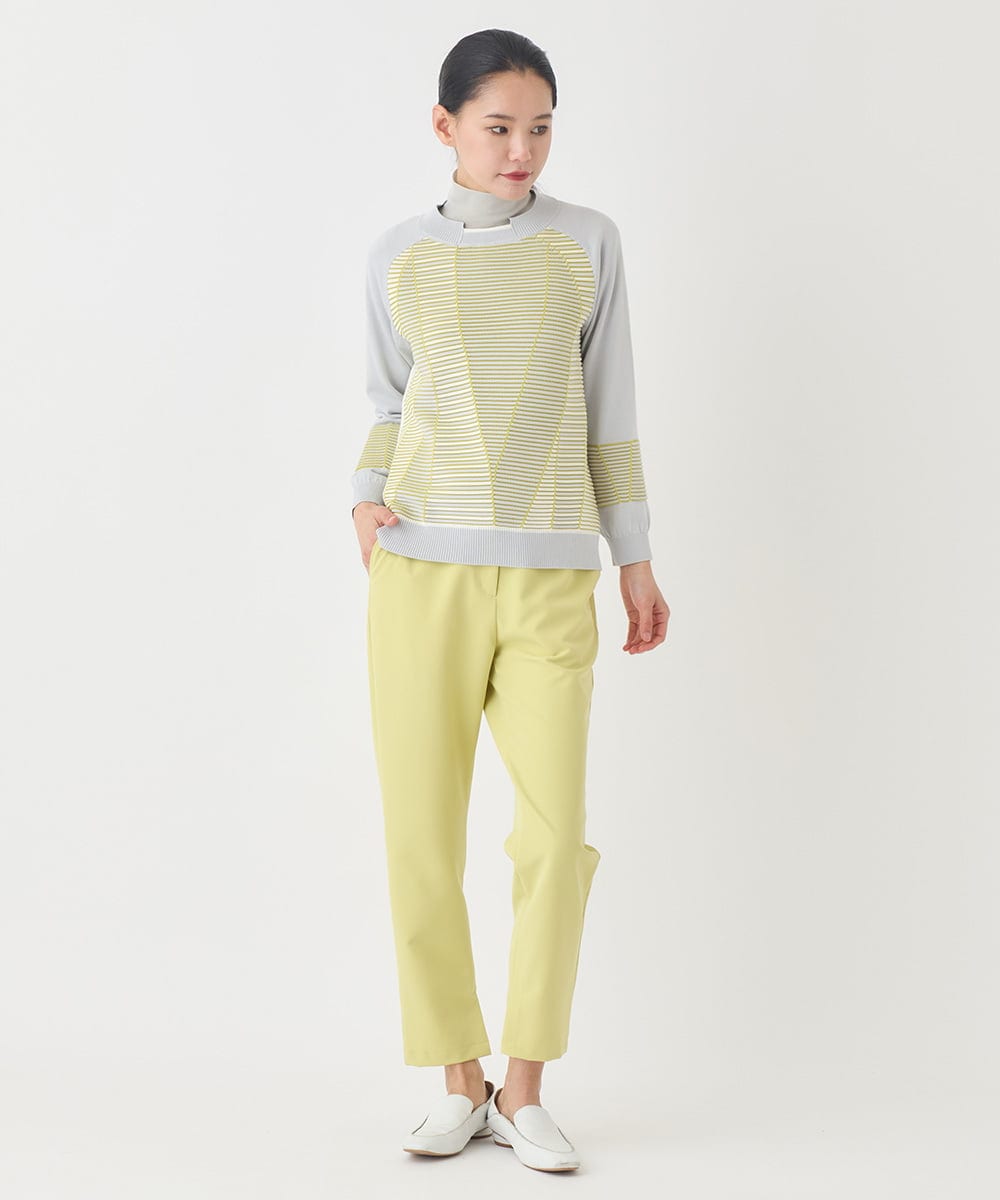 RELDD81170 HIROKO BIS(ヒロコ ビス) サイドベンツストレッチクロップドパンツ イエロー
