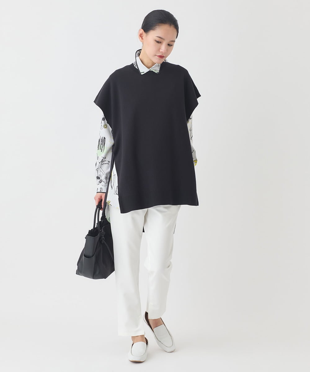 RELDD81170 HIROKO BIS(ヒロコ ビス) サイドベンツストレッチクロップドパンツ イエロー