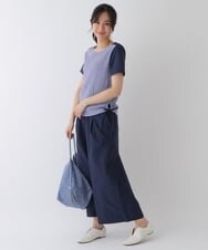 RELFT64190 HIROKO BIS(ヒロコ ビス) 【洗濯機で洗える】ワイドボリュームシルエットパンツ ネイビー