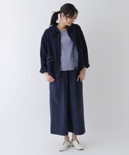RELFT64190 HIROKO BIS(ヒロコ ビス) 【洗濯機で洗える】ワイドボリュームシルエットパンツ ネイビー