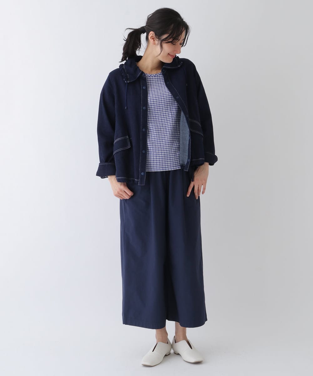 RELFT64190 HIROKO BIS(ヒロコ ビス) 【洗濯機で洗える】ワイドボリュームシルエットパンツ ネイビー