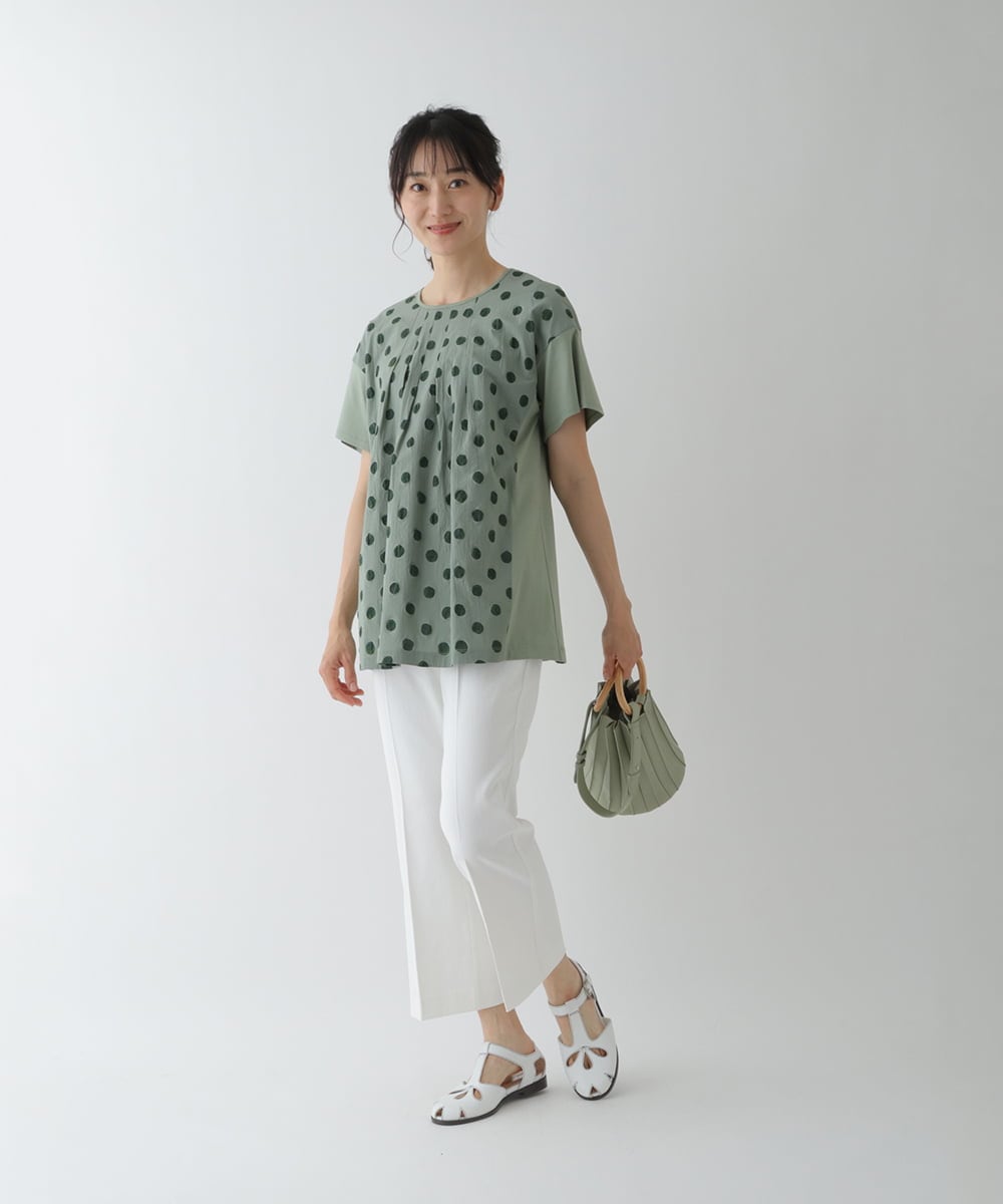 RELGT76180 HIROKO BIS(ヒロコ ビス) 【吸水速乾/洗濯機で洗える】センタープレスセミフレアパンツ ブルー