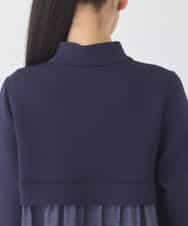 REPDD53360 HIROKO BIS(ヒロコ ビス) 異素材MIXジャージーワンピース ネイビー