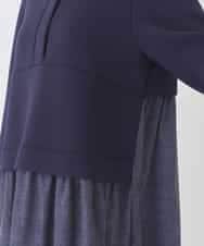 REPDD53360 HIROKO BIS(ヒロコ ビス) 異素材MIXジャージーワンピース ネイビー