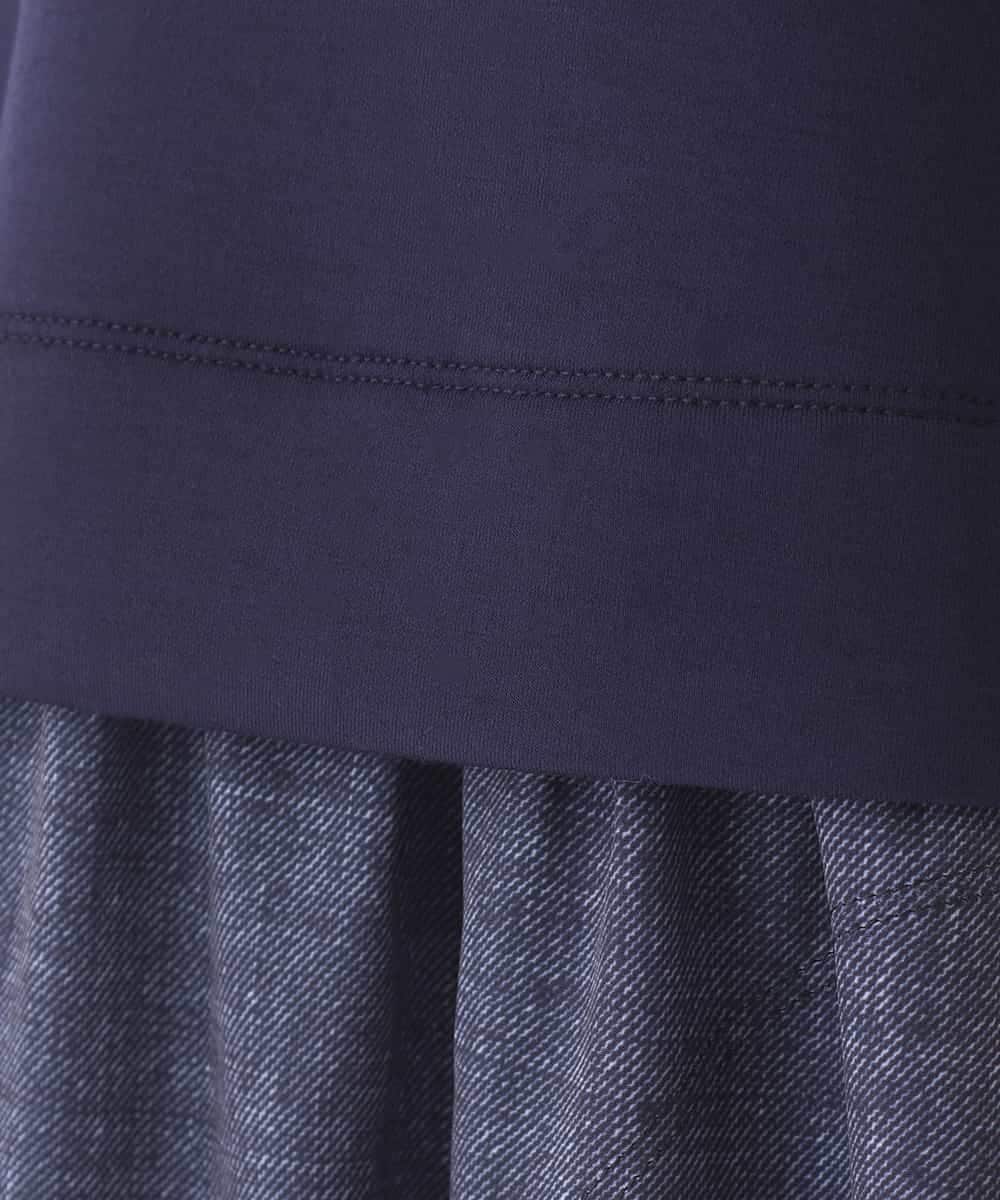 REPDD53360 HIROKO BIS(ヒロコ ビス) 異素材MIXジャージーワンピース ネイビー