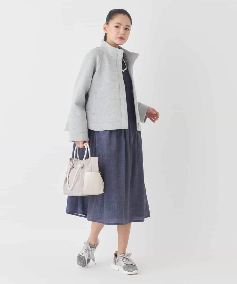 REPDD53360 HIROKO BIS(ヒロコ ビス) 異素材MIXジャージーワンピース ネイビー