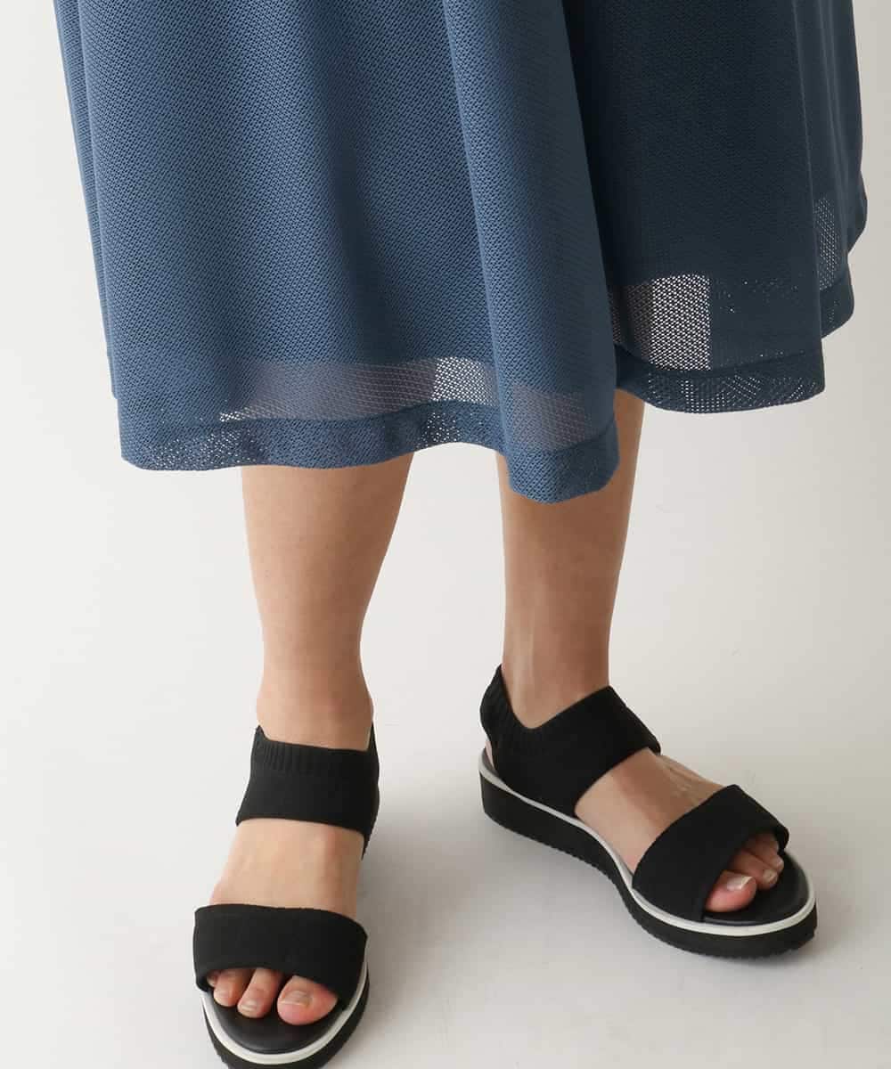 REPGA63330 HIROKO BIS(ヒロコ ビス) 【UVカット/遮熱性】ラッセルメッシュAラインワンピース /洗濯機で洗える ブルー