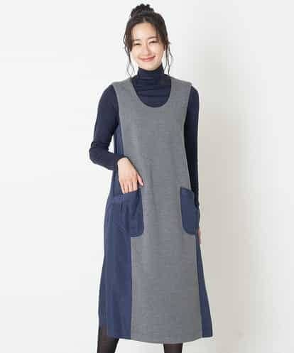 REPLP62290 HIROKO BIS 【洗濯機で洗える】ストレッチダンボール切り替えワンピース