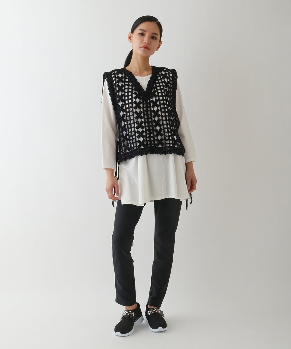 REQDA85150 HIROKO BIS(ヒロコ ビス) ハイストレッチ快適レギンスパンツ ネイビー
