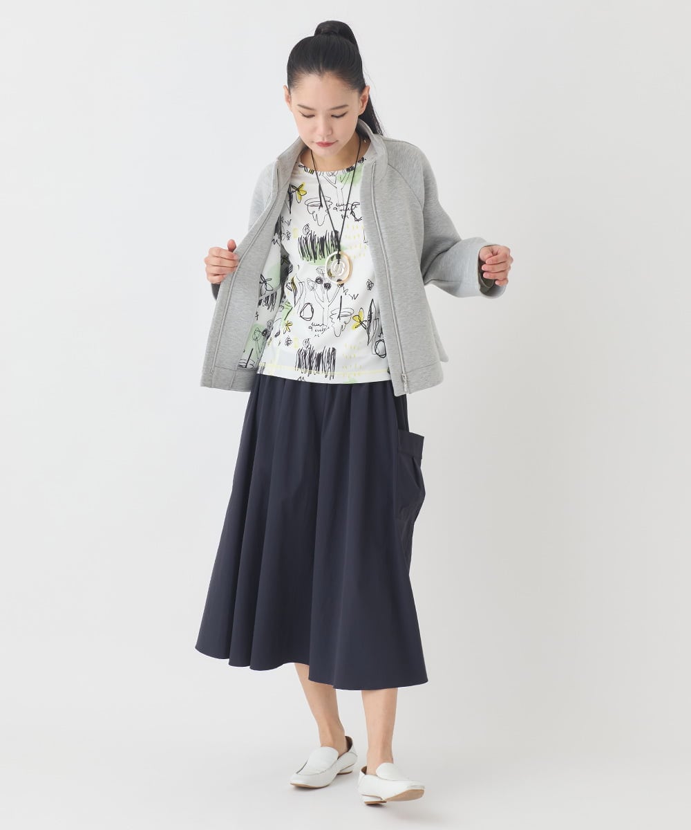 RETDD50330 HIROKO BIS(ヒロコ ビス) ラウンドヘムショートブルゾン /洗える ネイビー