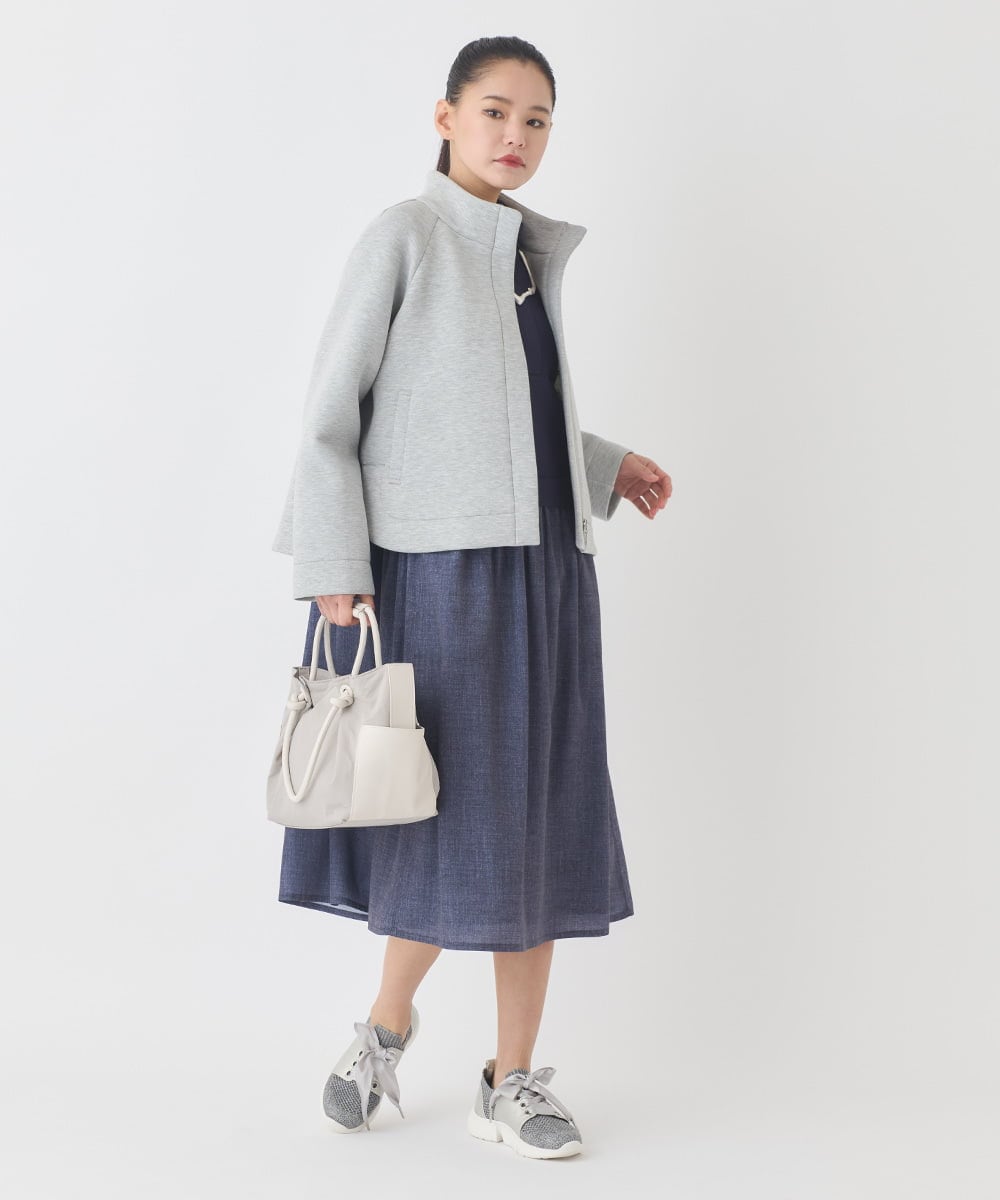 RETDD50330 HIROKO BIS(ヒロコ ビス) ラウンドヘムショートブルゾン /洗える ネイビー