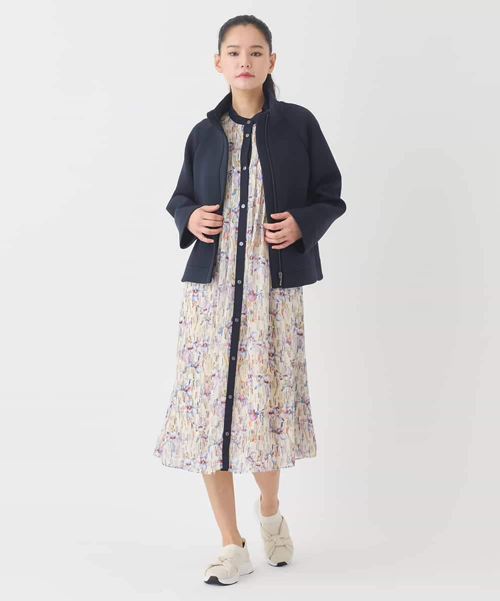 RETDD50330 HIROKO BIS(ヒロコ ビス) ラウンドヘムショートブルゾン ネイビー