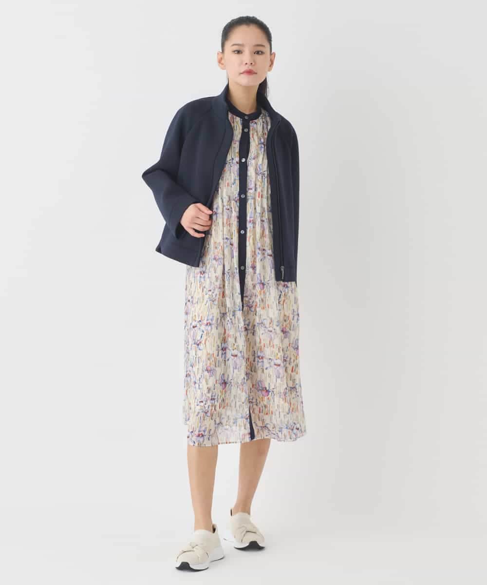 RETDD50330 HIROKO BIS(ヒロコ ビス) ラウンドヘムショートブルゾン ネイビー