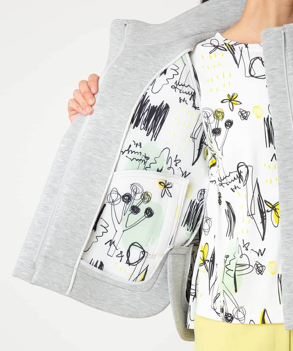 RETDD50330 HIROKO BIS(ヒロコ ビス) 【先行予約】ラウンドヘムショートブルゾン ライトグレー