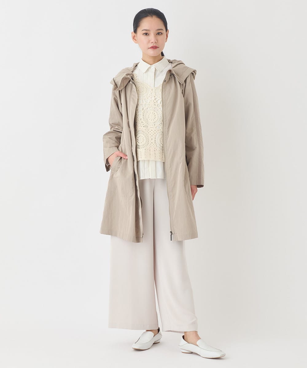 REUDD60430 HIROKO BIS(ヒロコ ビス) ビッグカラーテントラインコート /洗える ベージュ