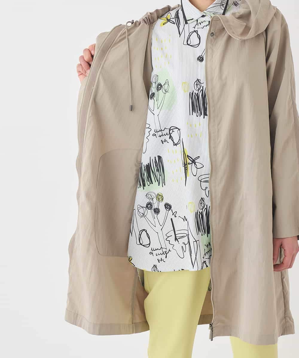 REUDD60430 HIROKO BIS(ヒロコ ビス) ビッグカラーテントラインコート /洗える ベージュ