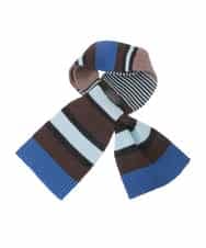 RG3CD01150 TRUNK HIROKO KOSHINO(ヒロココシノ) ボーダーニットプチマフラー/洗える ブルー