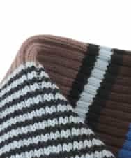 RG3CD01150 TRUNK HIROKO KOSHINO(ヒロココシノ) ボーダーニットプチマフラー/洗える ブルー