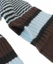 RG3CD01150 TRUNK HIROKO KOSHINO(ヒロココシノ) ボーダーニットプチマフラー/洗える ブルー