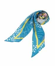 RG3ED11150 TRUNK HIROKO KOSHINO(ヒロココシノ) フラワープリントスカーフ ブルー