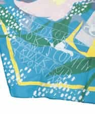 RG3ED11150 TRUNK HIROKO KOSHINO(ヒロココシノ) フラワープリントスカーフ ブルー