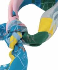 RG3ED11150 TRUNK HIROKO KOSHINO(ヒロココシノ) フラワープリントスカーフ ブルー