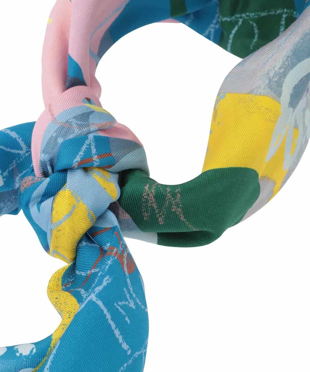 RG3ED11150 TRUNK HIROKO KOSHINO(ヒロココシノ) フラワープリントスカーフ ブルー