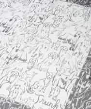 RG3FD01160 TRUNK HIROKO KOSHINO(ヒロココシノ) DOGプリントスカーフ /洗える ホワイト